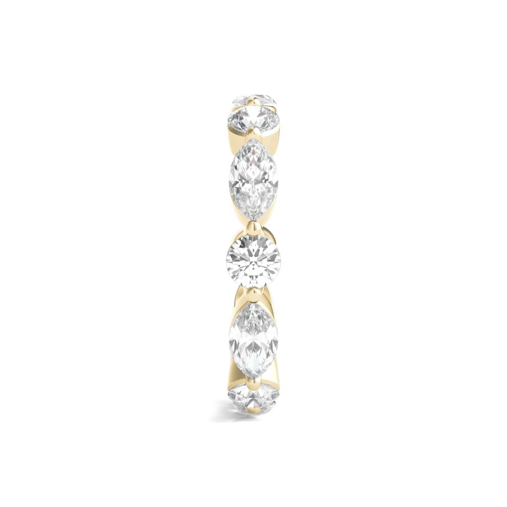 Round and Marquise Lab Grown Diamond Eternity Band in 14k Yellow Gold (3 ct. tw.) – Image 3 of 3