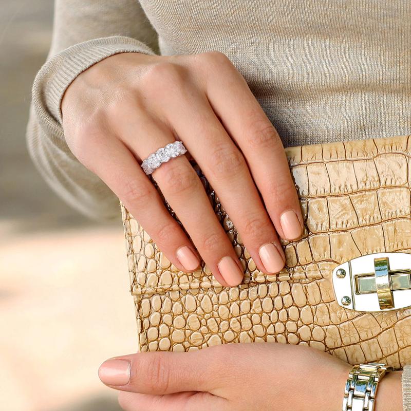 Lab-Created Moissanite Ring in Sterling Silver &#40;2 1/2 ct. dew&#41; – Image 5 of 6