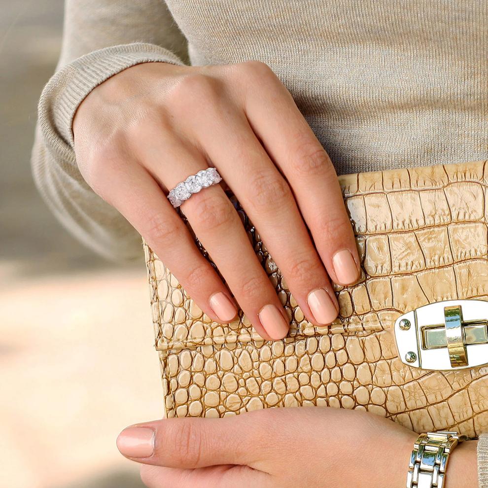 Lab-Created Moissanite Ring in Sterling Silver (2 1/2 ct. dew) – Image 5 of 6