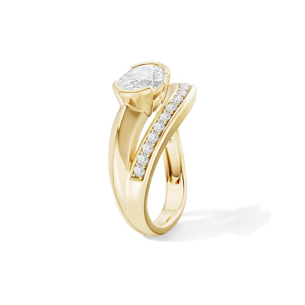 Lab Grown Diamond Wrap Ring in 14K Yellow Gold (1 1/4 ct. tw.) – Image 3 of 4
