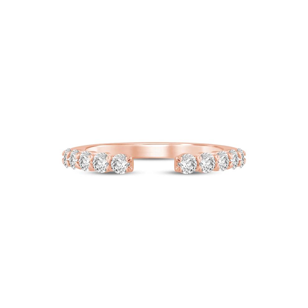Lab Grown Round Diamond Open Band in 14K Rose Gold (1/2 ct. tw.) – Image 1 of 3