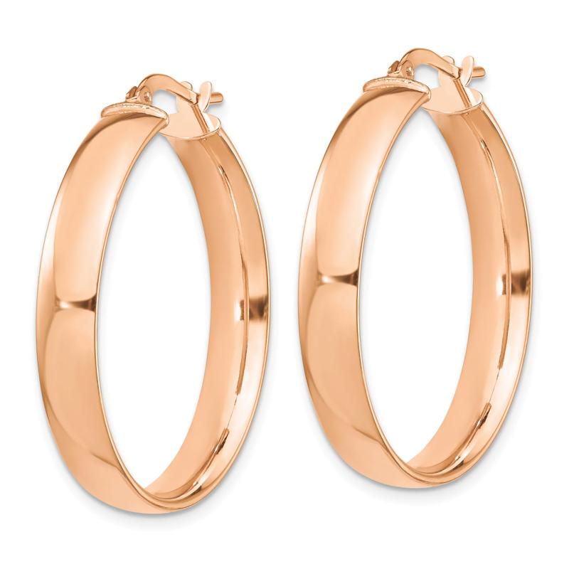 Polished Hoop Earrings in 14K Rose Gold, 30MM – Image 1 of 2
