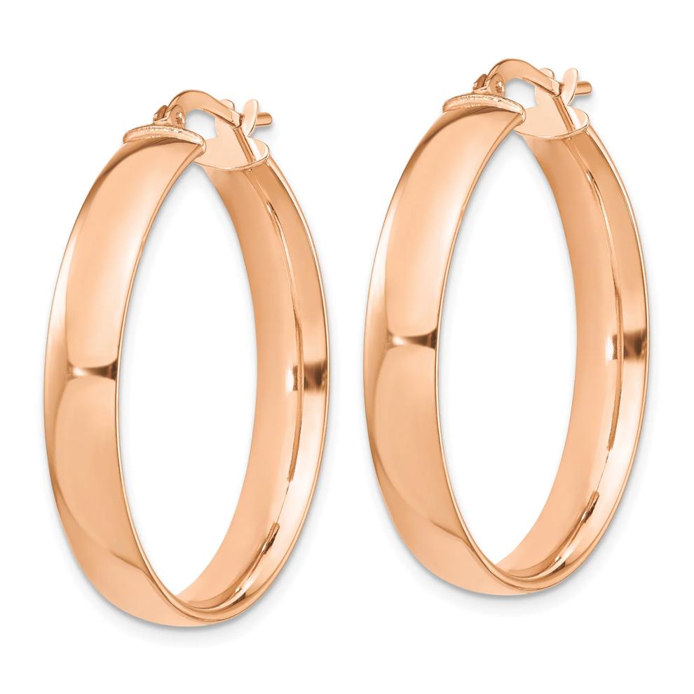 Polished Hoop Earrings in 14K Rose Gold, 30MM – Image 1 of 2