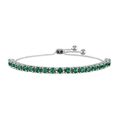Emerald Bolo Bracelet in Sterling Silver 