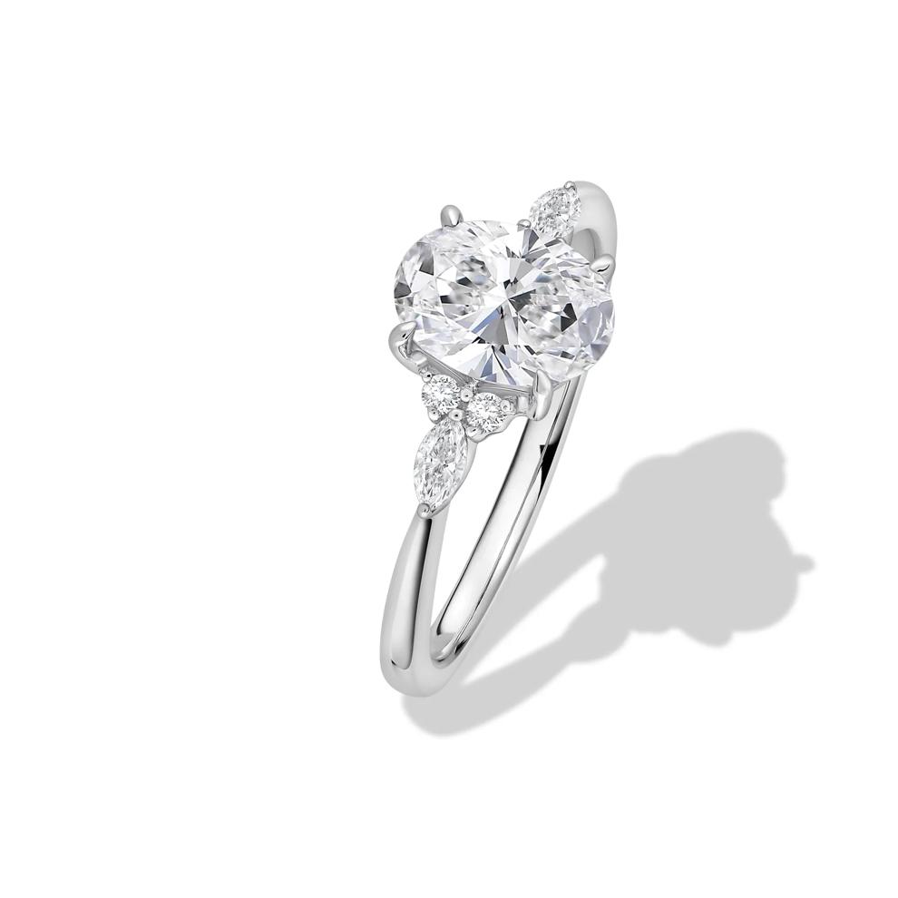 Lab Grown Diamond Oval Engagement Ring in 14K White Gold (1 ct. tw.) – Image 4 of 5