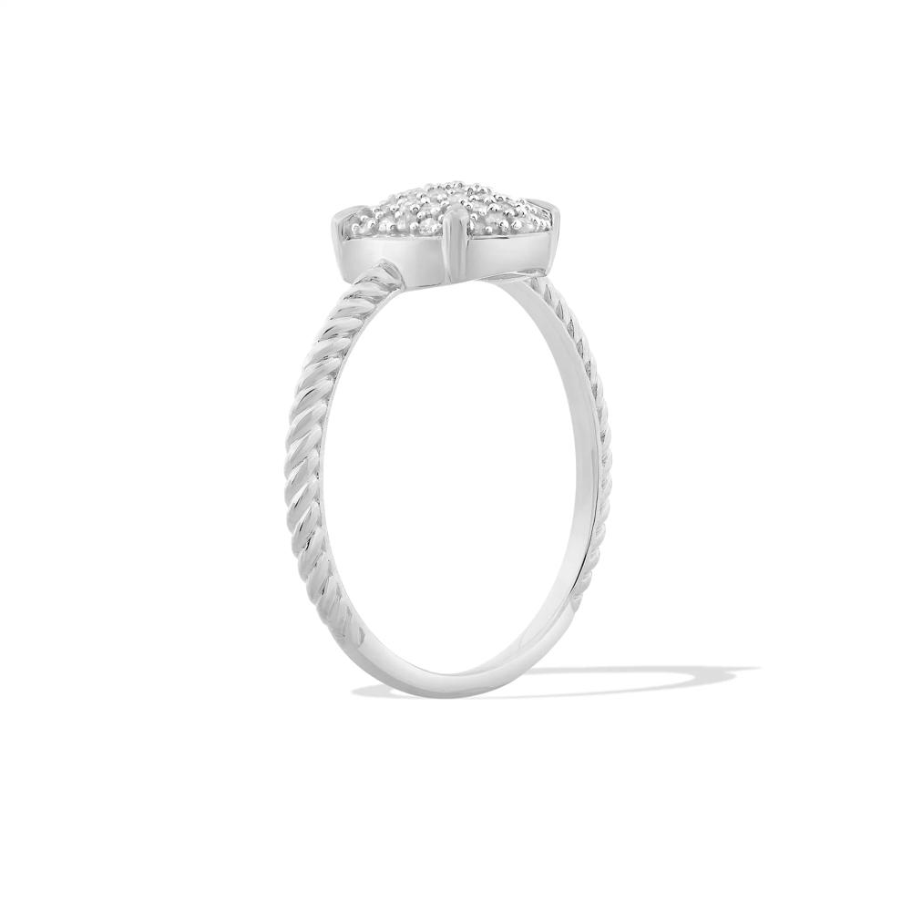 Diamond Oval Ring in Sterling Silver (1/5 ct. tw.) – Image 3 of 4