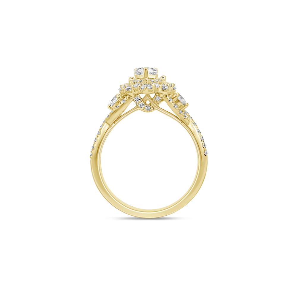 Pear-Shaped Double Halo Engagement Ring in 14K Yellow Gold (1 1/7 ct. tw.) – Image 2 of 3