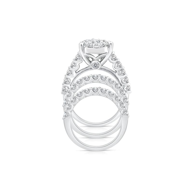 Pear-Shaped Composite Center Diamond Bridal Set in 10K White Gold &#40;4 ct. tw.&#41; – Image 2 of 3