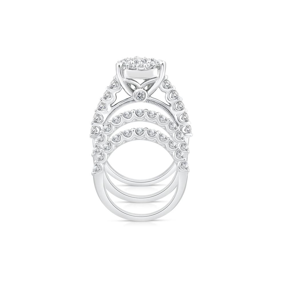 Pear-Shaped Composite Center Diamond Bridal Set in 10K White Gold (4 ct. tw.) – Image 2 of 3
