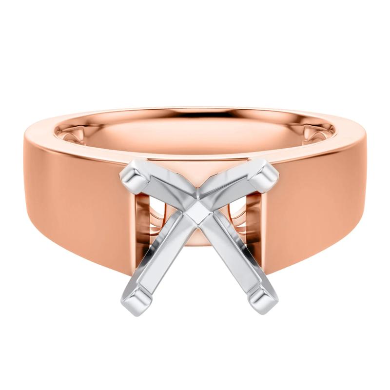 Wide Cathedral Semi-Mount Engagement Ring in 14K Gold, 6MM (Setting Only) – Image 2 of 6