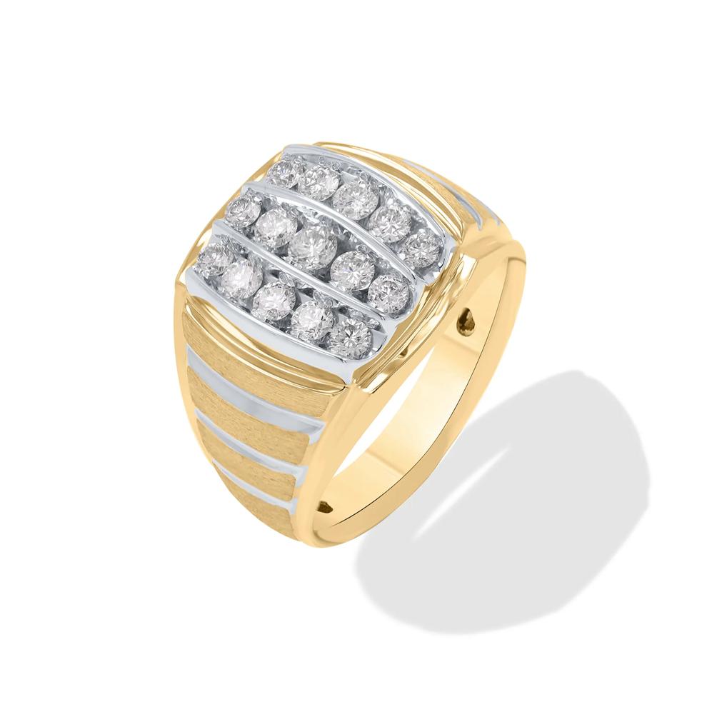 Men's Diamond Ring in 10K Yellow &amp; White Gold (1 ct. tw.) – Image 4 of 4