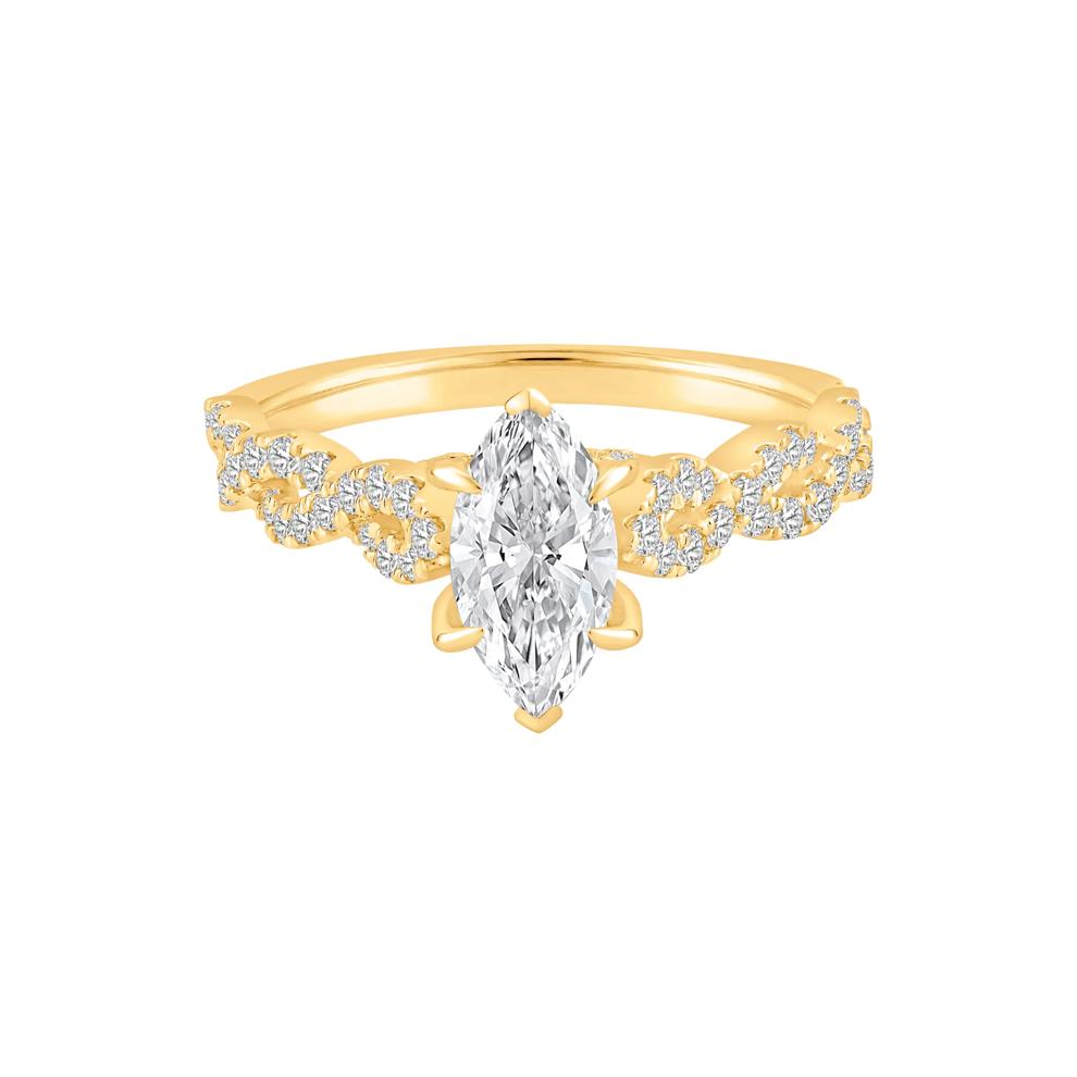 Marquise Center Diamond Engagement Ring in 18K Yellow Gold (1-1/2 ct. tw.) – Image 1 of 4