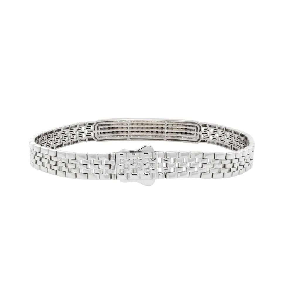 Men's Black &amp; White Diamond ID Bracelet in Sterling Silver, 8" (2 ct. tw.) – Image 2 of 2