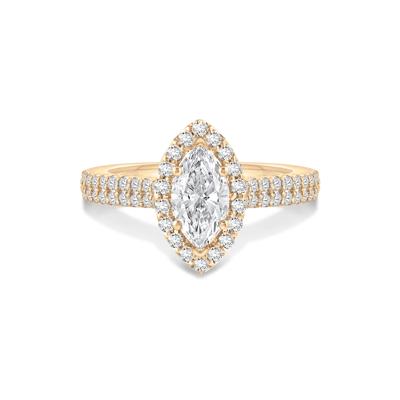 Diamond Marquise Halo Engagement Ring in 14K Yellow Gold (1 1/4 ct. tw.)