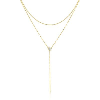Diamond Lariat Necklace in 10K Yellow Gold (1/10 ct. tw.)