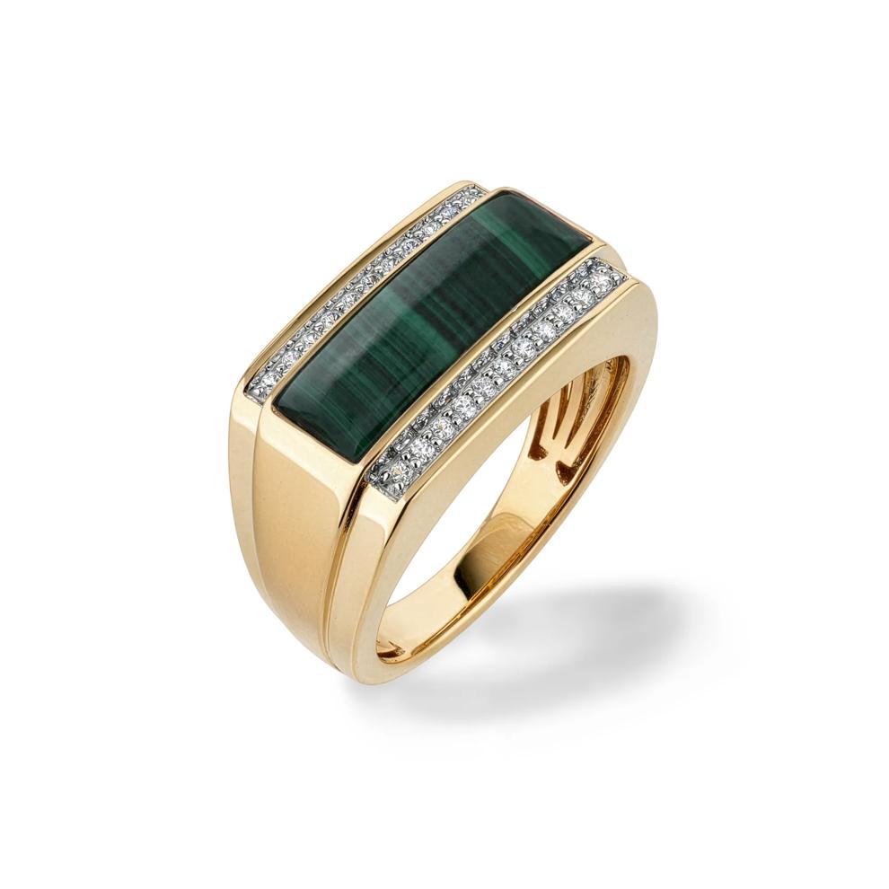 Men's Gemstone &amp; Diamond Ring in 10K Yellow Gold – Image 4 of 4
