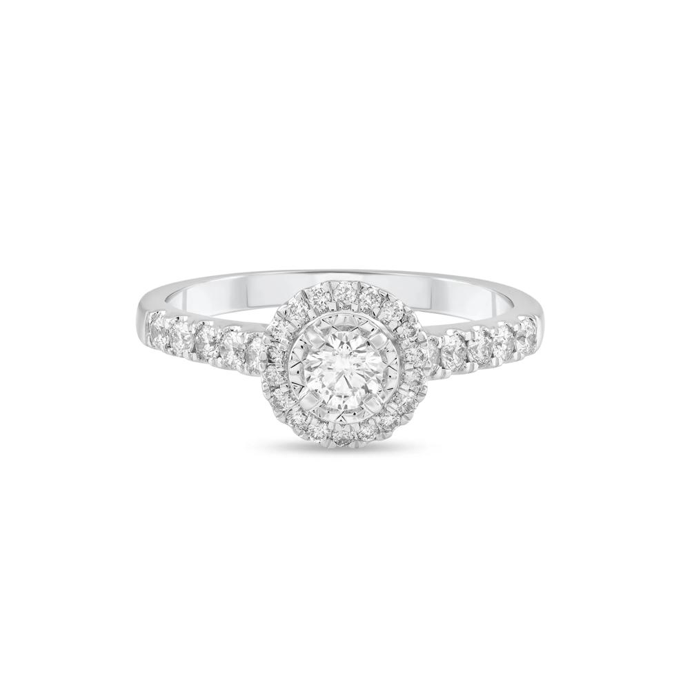 Diamond Round Halo Center Engagement Ring in 14K White Gold (5/8 ct. tw.) – Image 1 of 3