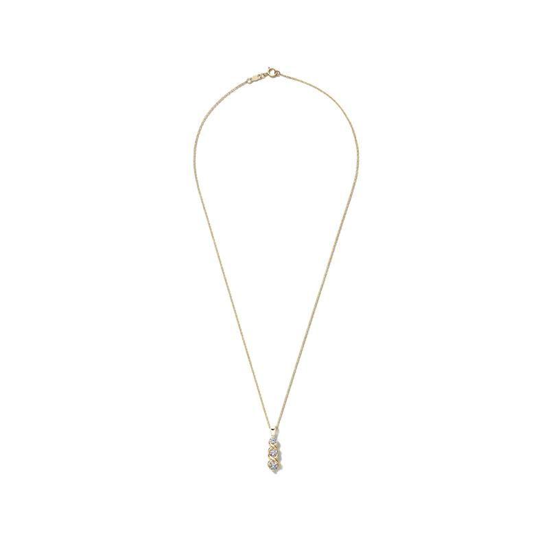 Lab Grown Diamond Three-Stone Pendant in 14K Gold – Image 2 of 2