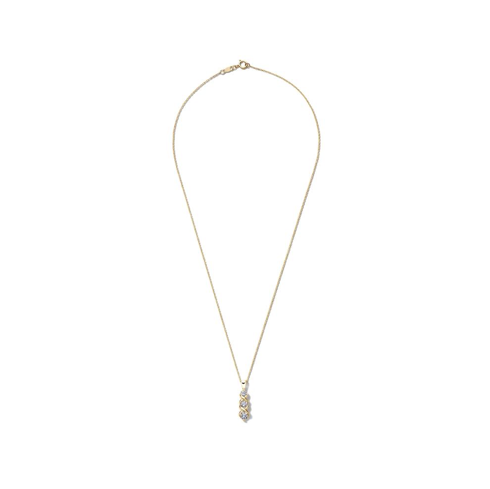 Lab Grown Diamond Three-Stone Pendant in 14K Gold – Image 2 of 4