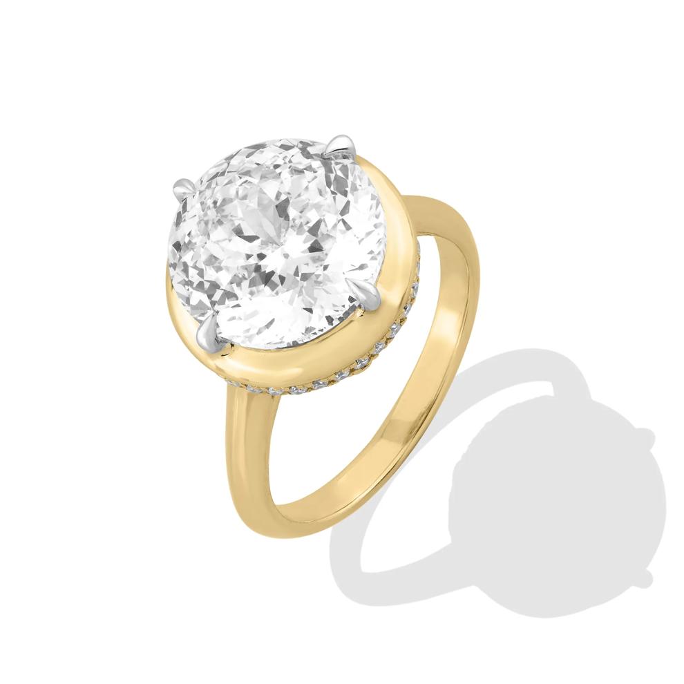 Lab Grown Diamond Round Center Engagement Ring in 14K Yellow Gold (6 1/2 ct. tw.) – Image 4 of 4
