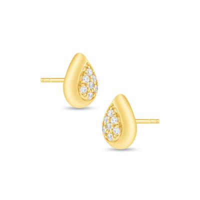 Diamond Pear-Shaped Cluster Stud Earrings in 10K Yellow Gold (1/4 ct. tw.)