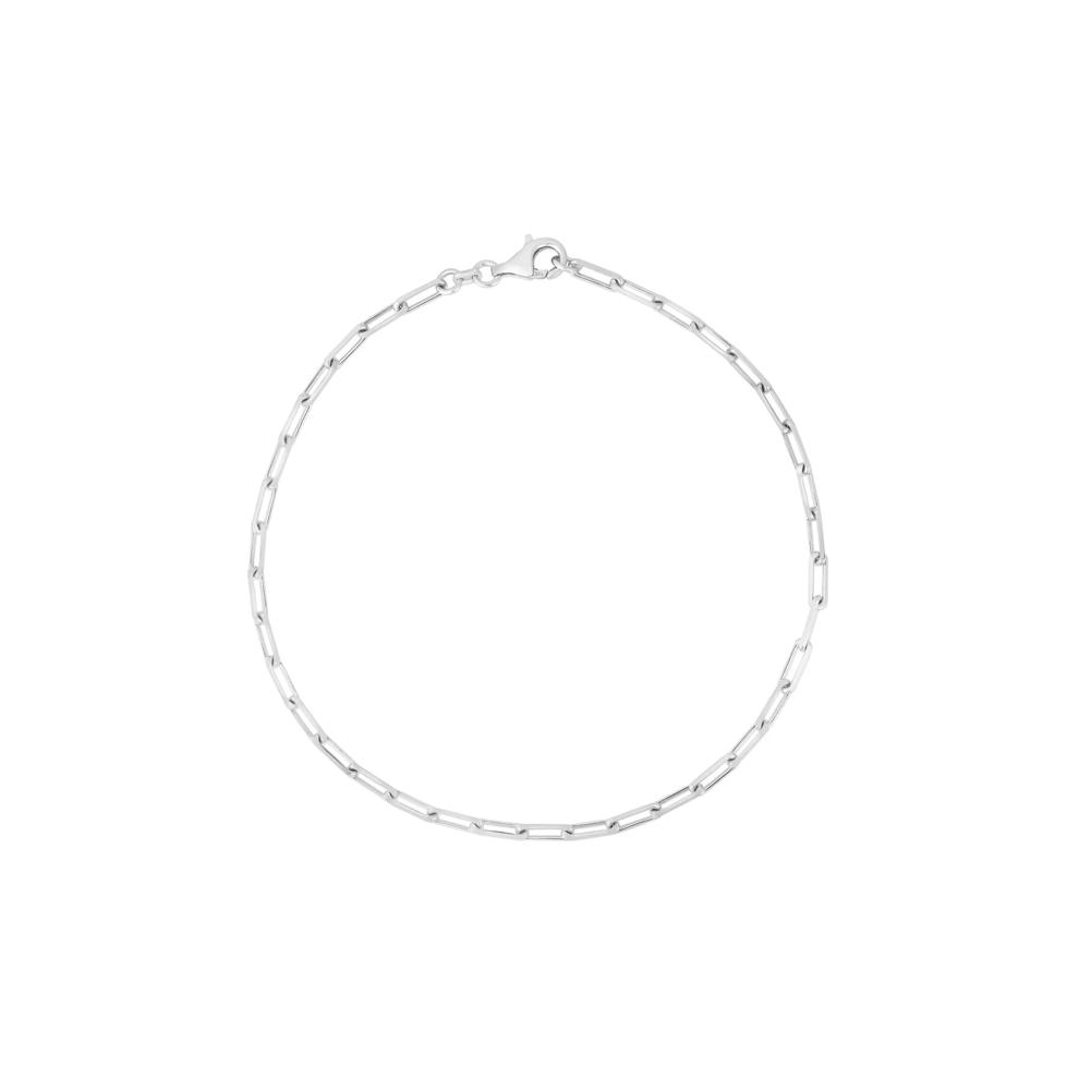 Paperclip Chain Anklet in Sterling Silver, 10&rdquo; – Image 1 of 2