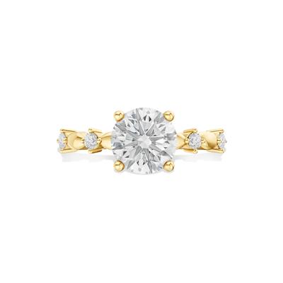 Lab Grown Diamond Round Center Engagement Ring in 14K Yellow Gold (1 5/8 ct. tw.)
