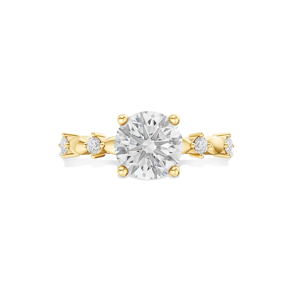 Lab Grown Diamond Round Center Engagement Ring in 14K Yellow Gold (1 5/8 ct. tw.) – Image 1 of 4