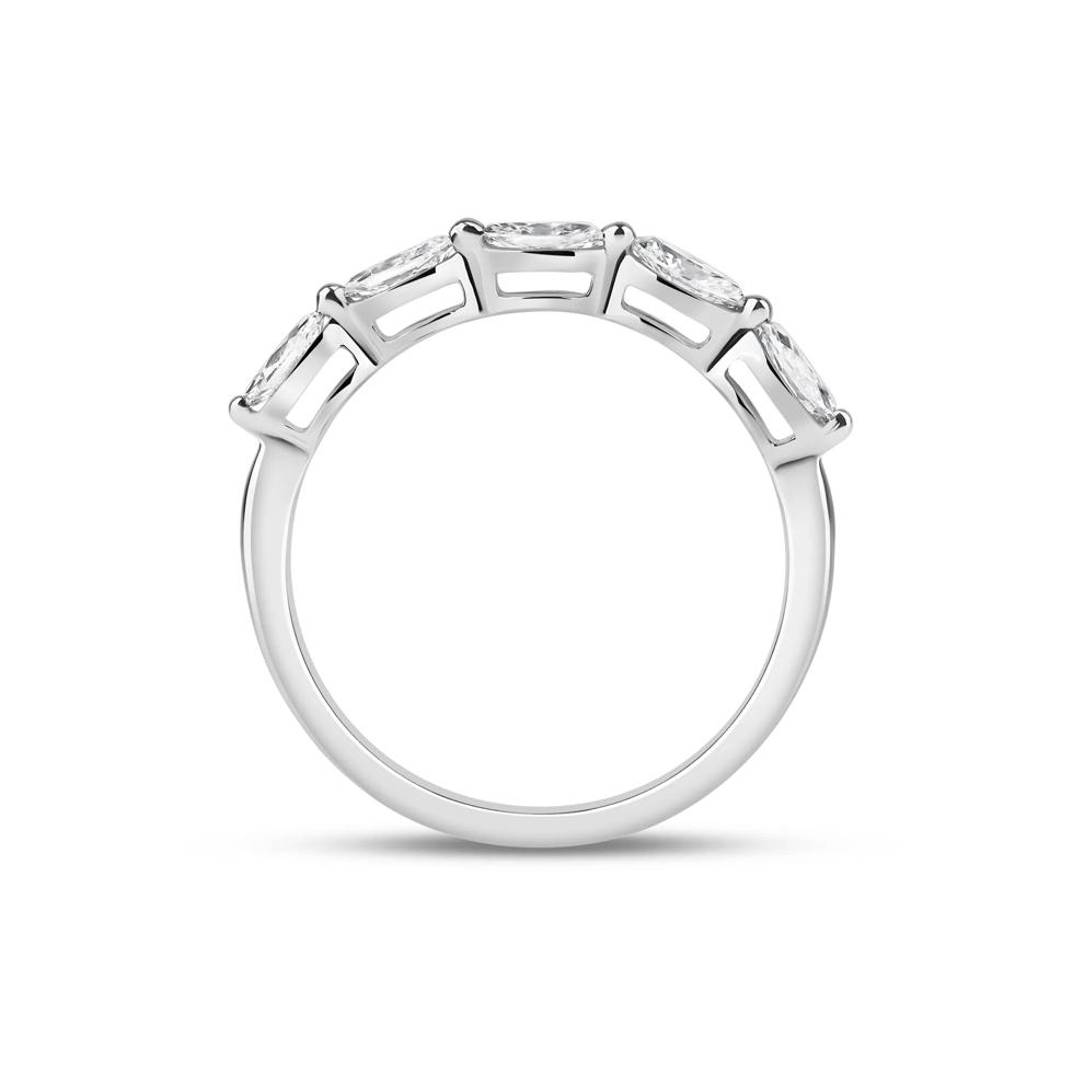 Lab Grown Diamond Marquise-Cut 5-Stone Anniversary Band in 14K White Gold (1/2 ct. tw.) – Image 2 of 3