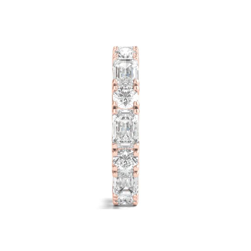 Round and Emerald-Cut Diamond Eternity Band in 14k Rose Gold &#40;5 ct. tw.&#41; – Image 3 of 3