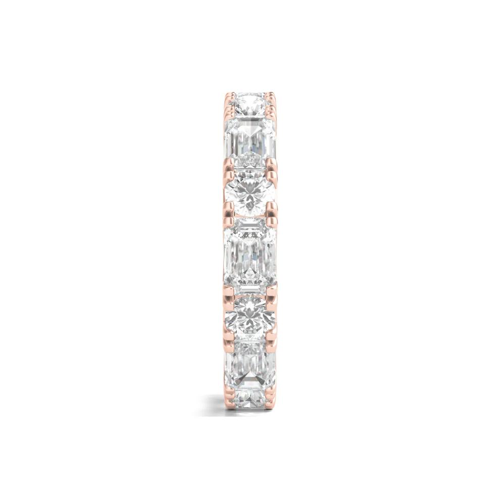 Round and Emerald-Cut Diamond Eternity Band in 14k Rose Gold (5 ct. tw.) – Image 3 of 3
