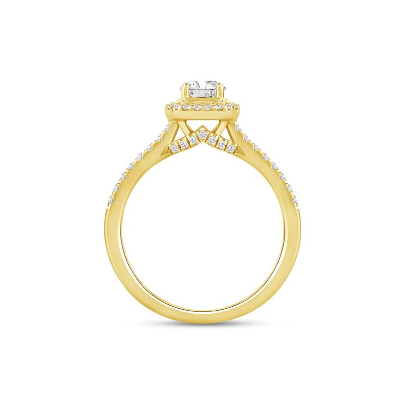 Diamond Halo Engagement Ring in 14K Yellow Gold &#40;3/4 ct. tw.&#41; – Image 2 of 4