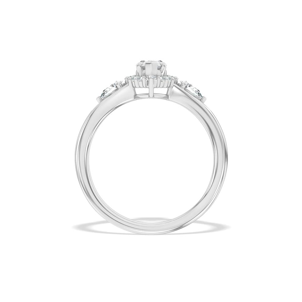 Diamond Marquise Center Halo Engagement Ring in 14K White Gold (7/8 ct. tw.) – Image 2 of 4