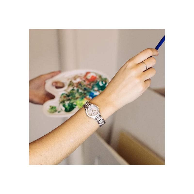 Ladies&#39; Silhouette Crystal Watch in Stainless Steel, 28MM – Image 4 of 4