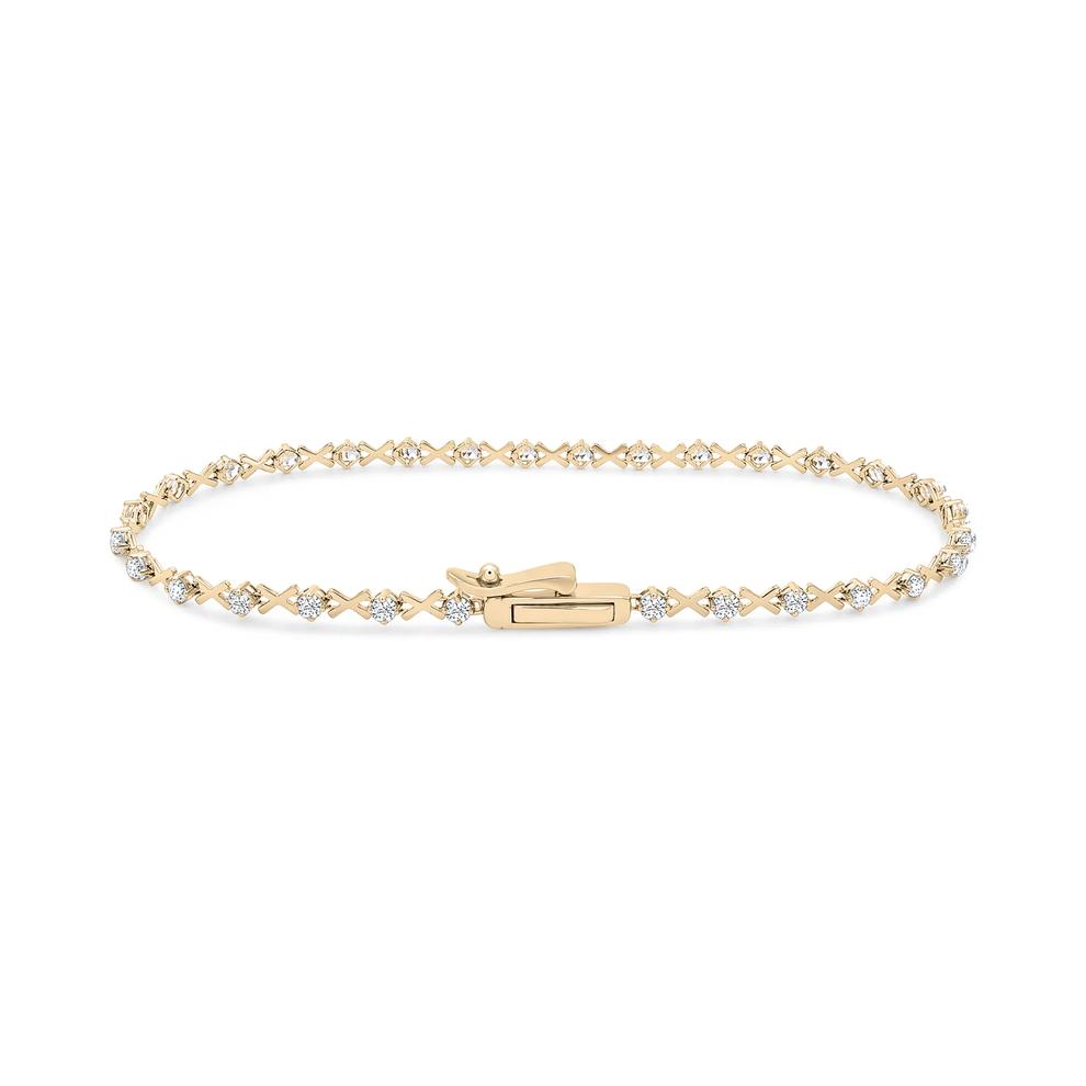 Diamond XO Line Bracelet in 10K Yellow Gold, 7" (1 ct. tw.) – Image 2 of 2