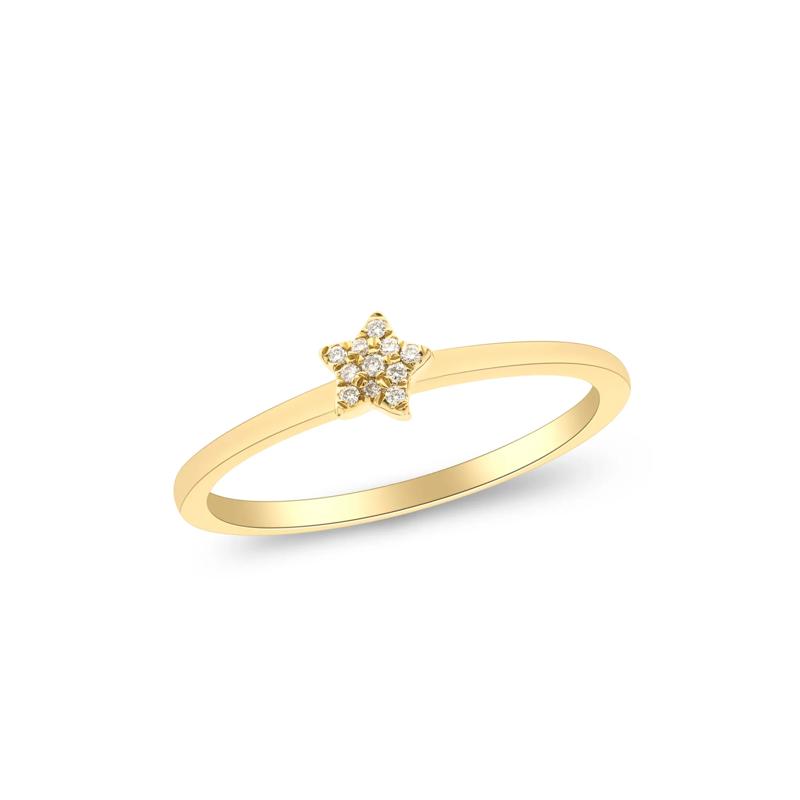 Diamond Accent Star Ring in 10K Yellow Gold   – Image 4 of 4