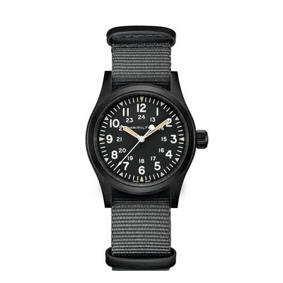 Khaki Field Mechanical Watch with Black Textile Strap