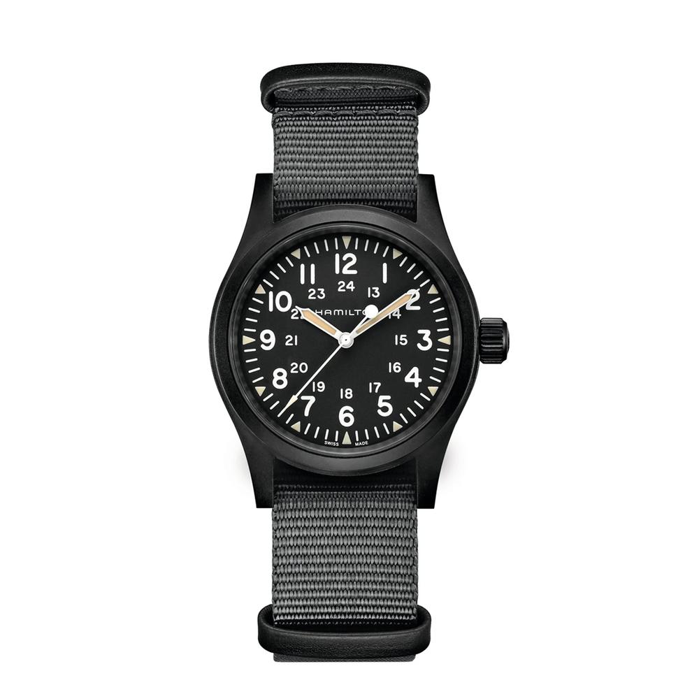 Khaki Field Mechanical Watch with Black Textile Strap – Image 1 of 3