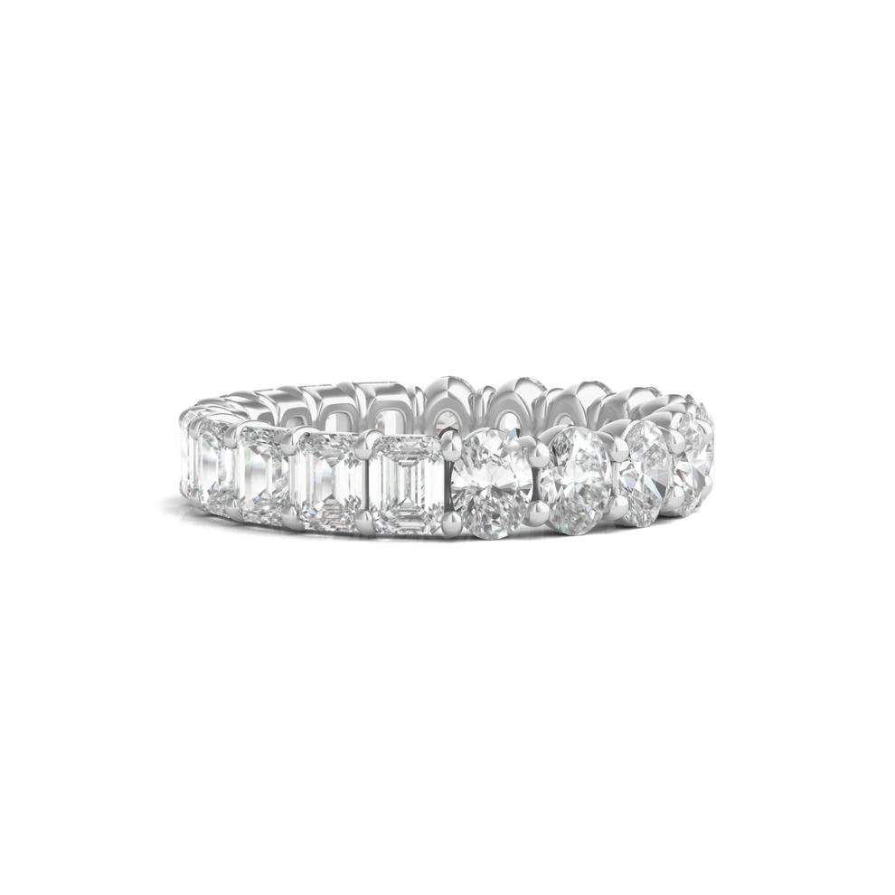Oval and Emerald-Cut Lab Grown Diamond Eternity Band in Platinum (4 ct. tw.) – Image 1 of 3