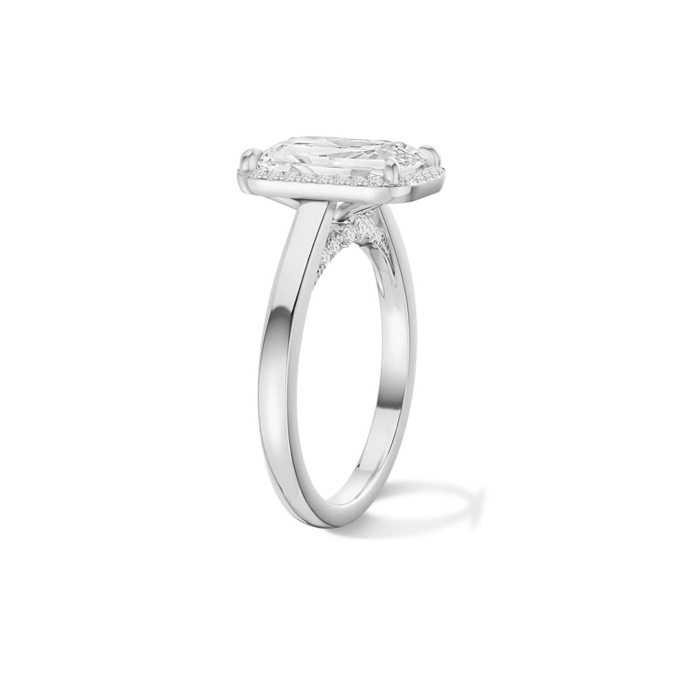 Romy Lab Grown Diamond Elongated Cushion Center Engagement Ring in 14K White Gold (3 1/4 ct. tw.) – Image 3 of 4