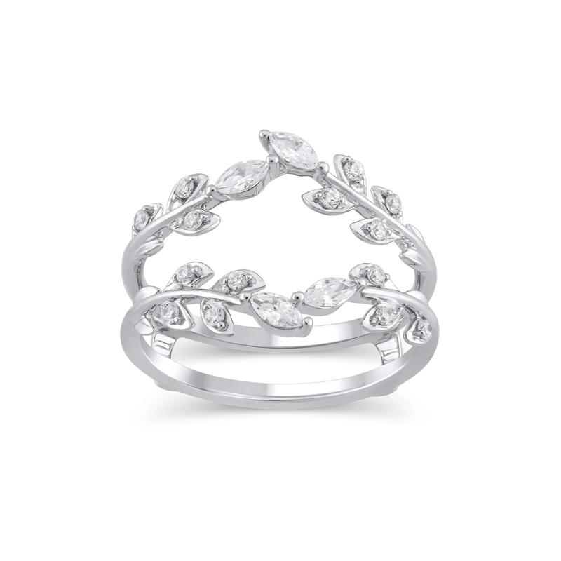 Lab Grown Diamond Round and Marquise Insert in 14K White Gold &#40;3/8 ct. tw.&#41; – Image 1 of 3