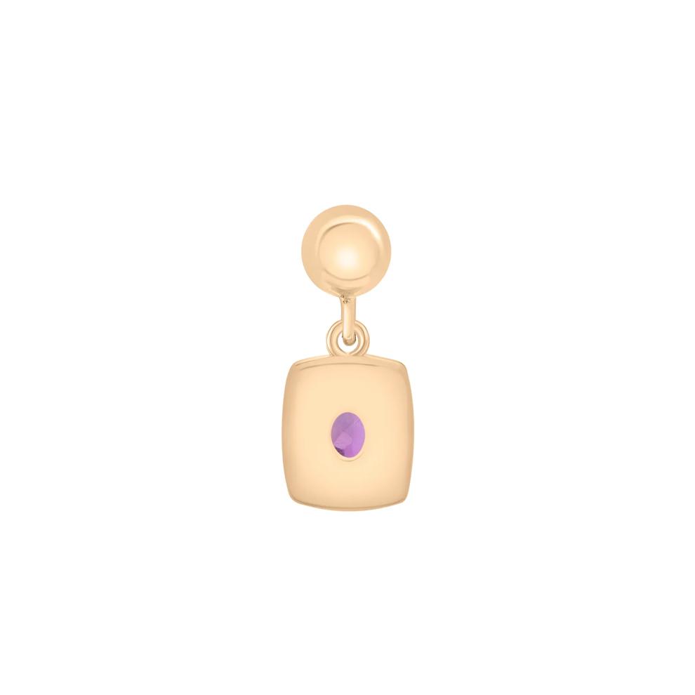 Amethyst Medallion Birthstone Bead Charm in Vermeil – Image 3 of 3