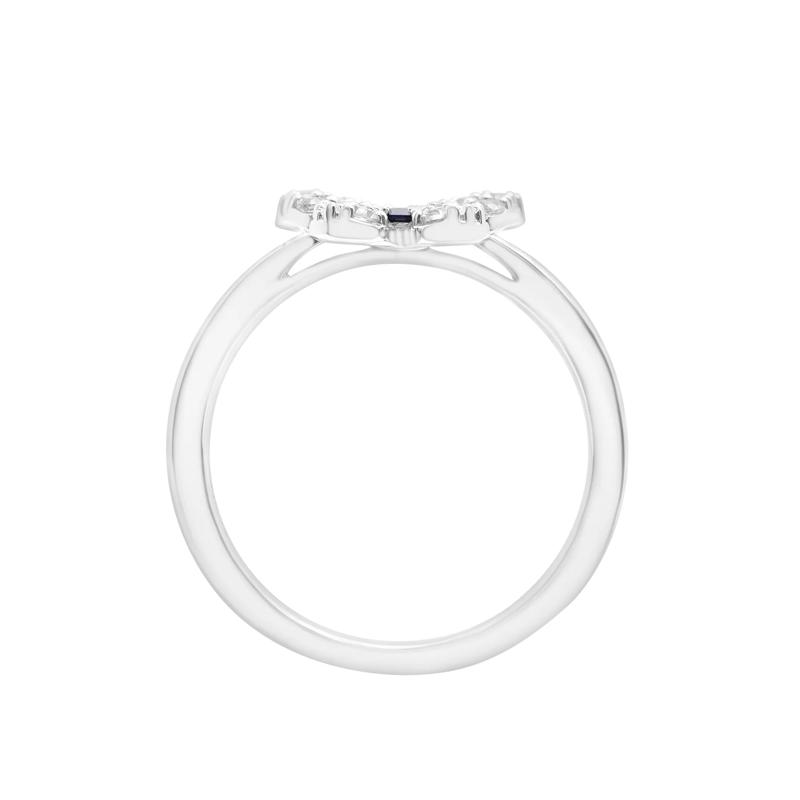 Lab-Created Blue and White Sapphire Butterfly Ring in Sterling Silver – Image 2 of 5