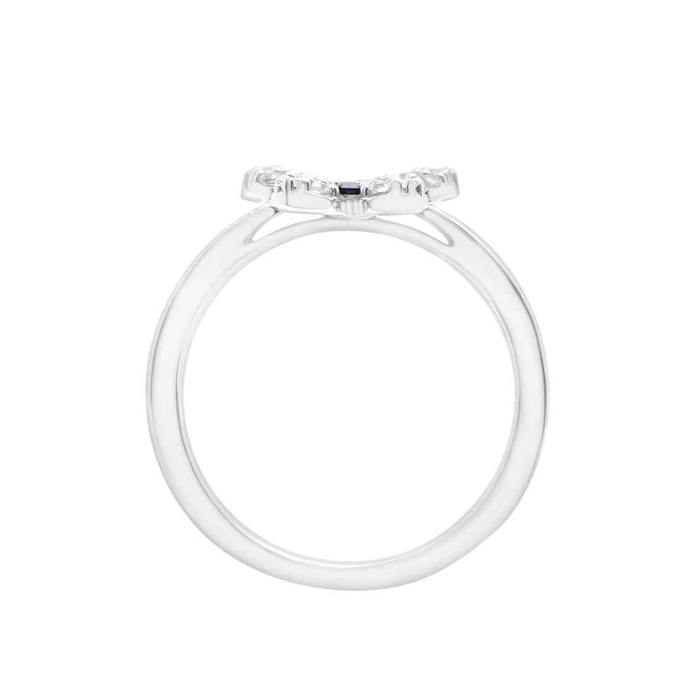 Lab-Created Blue and White Sapphire Butterfly Ring in Sterling Silver – Image 2 of 5