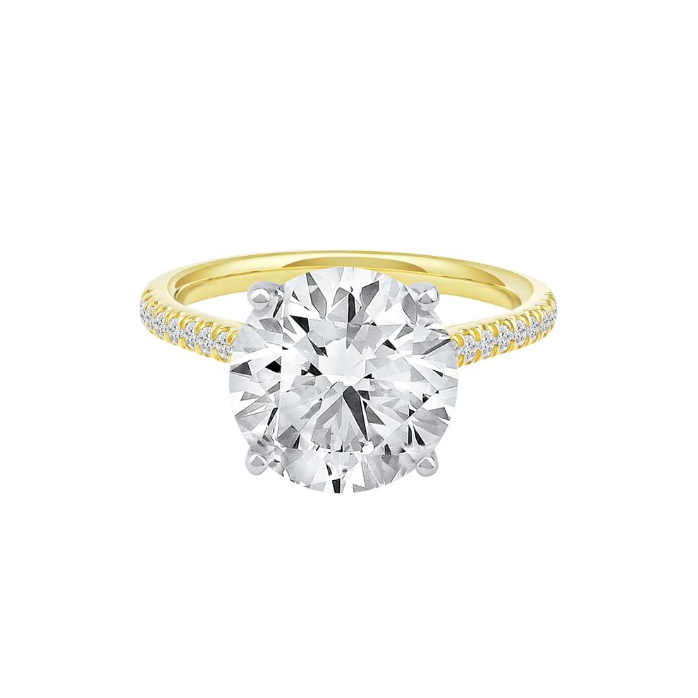 Lab Grown Diamond Round Engagement Ring in 14K Yellow Gold (5 1/3 ct. tw.) – Image 1 of 4