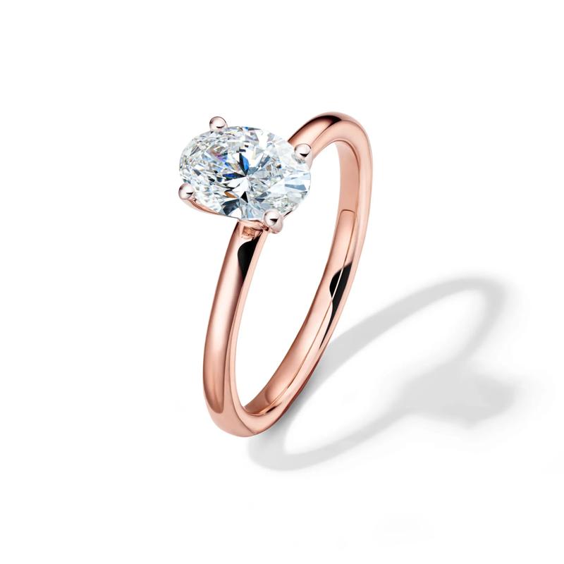 Lab Grown Diamond Solitaire Oval Engagement Ring in 14K Rose Gold (1 ct.) – Image 4 of 4