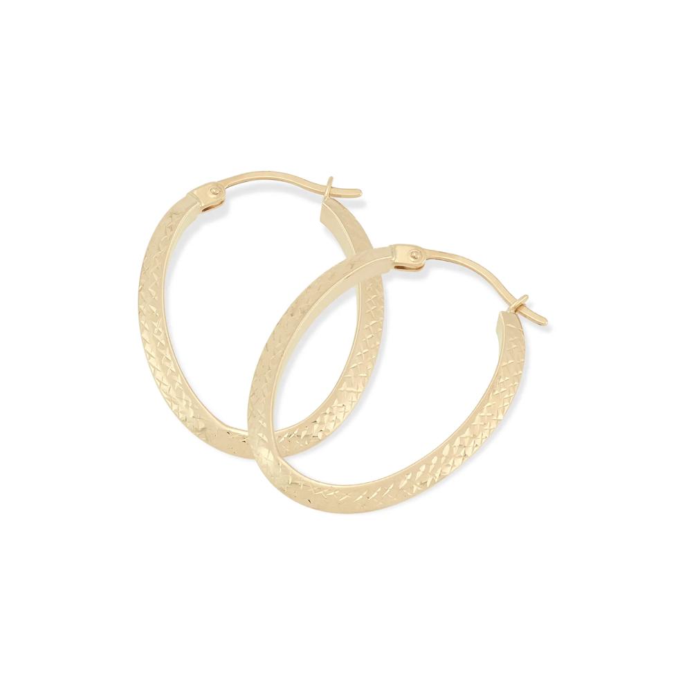 Knife Edge Tube Hoop Earrings in 14K Yellow Gold – Image 2 of 3