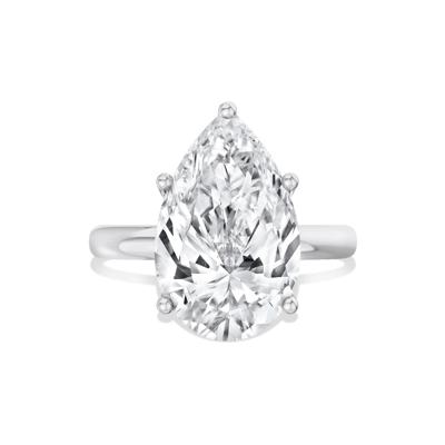 Lab Grown Diamond Pear-Shaped Solitaire Engagement Ring in Platinum (6 ct.)