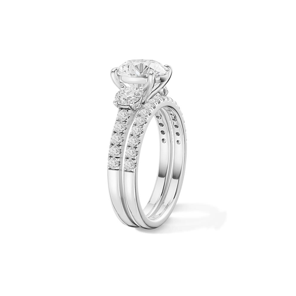 Lab Grown Diamond Three-Stone Engagement Set in 10K White Gold (3 ct. tw.) – Image 3 of 5