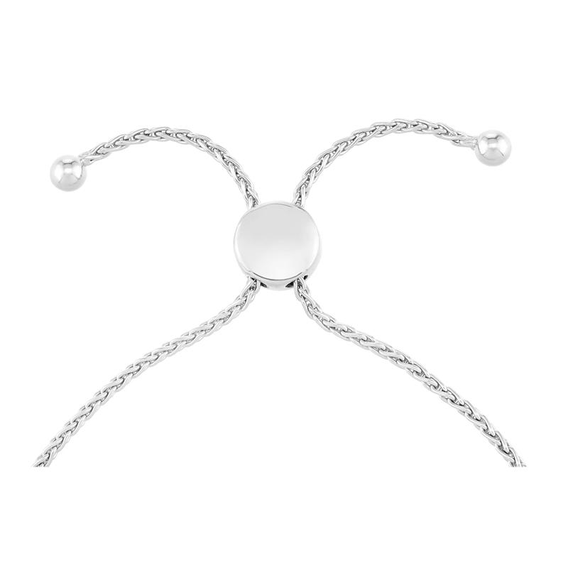 Diamond Cross and Heart Bolo Bracelet in 10K Rose Gold and Sterling Silver &#40;1/10 ct. tw.&#41; – Image 2 of 2